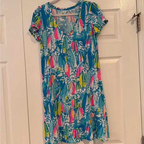 Lilly Pulitzer Dresses & Skirts - Lilly Pulitzer Jessica short sleeve dress Beach and Bae Sailboat